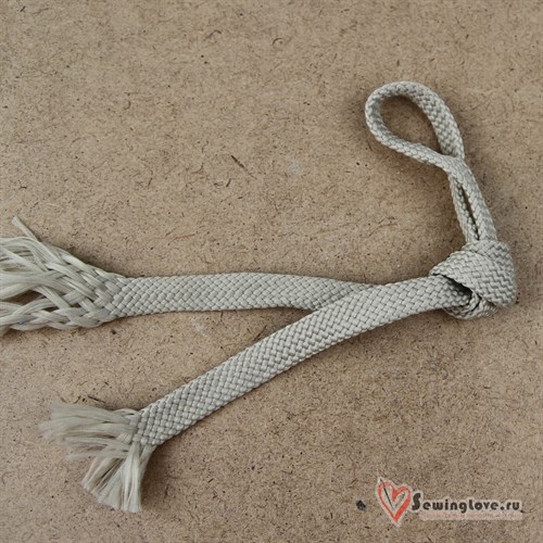 Плоский плетельный шнур, 12 мм, Светло-бежевый - фото 31104