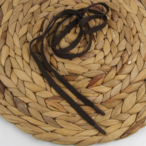 Шнурок плоский с наконечником Т.коричневый, ш.8 мм, дл.130 см - фото 52722