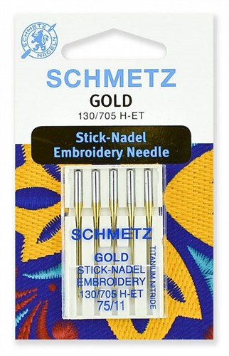 Иглы для вышивки Gold Schmetz, титаниум №75, 5шт - фото 54412