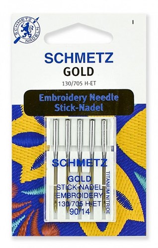 Иглы для вышивки Gold Schmetz, титаниум №90, 5шт - фото 54414