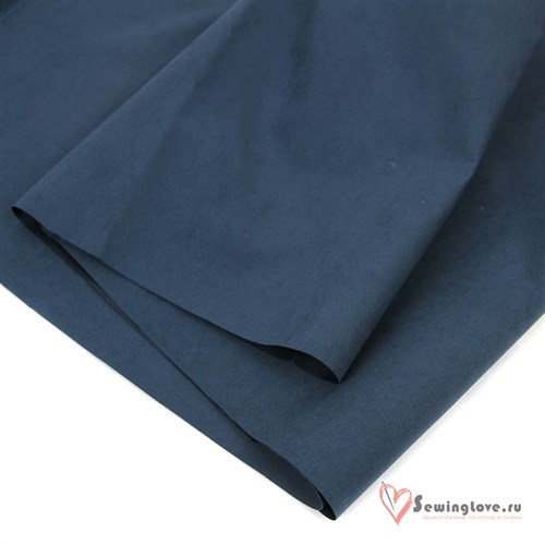 Ткань курточная Твил с Peach эффект. Тёмно-синий, отрез - фото 55537