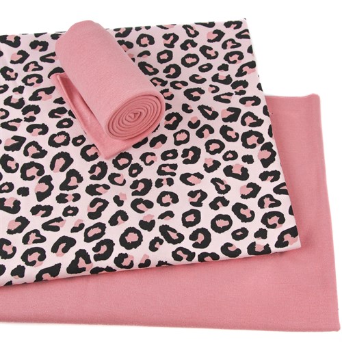 Интерлок Леопард на розовом - фото 60175