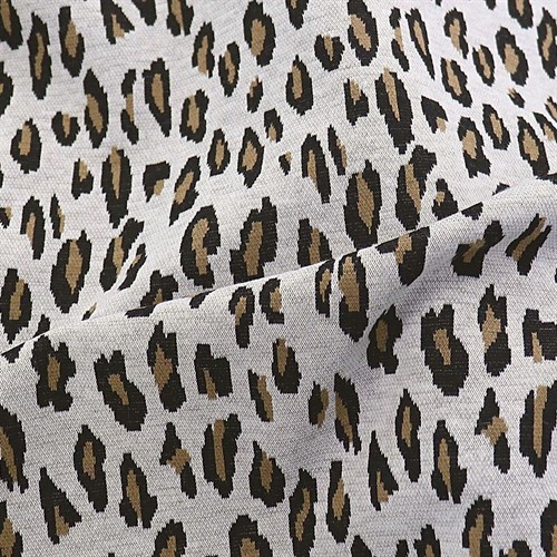 Трикотаж жаккард Леопард на светло-сером - фото 61052