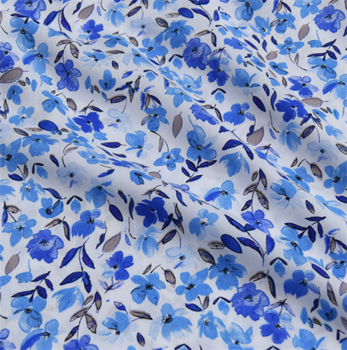Штапель Голубые цветочки - фото 62948