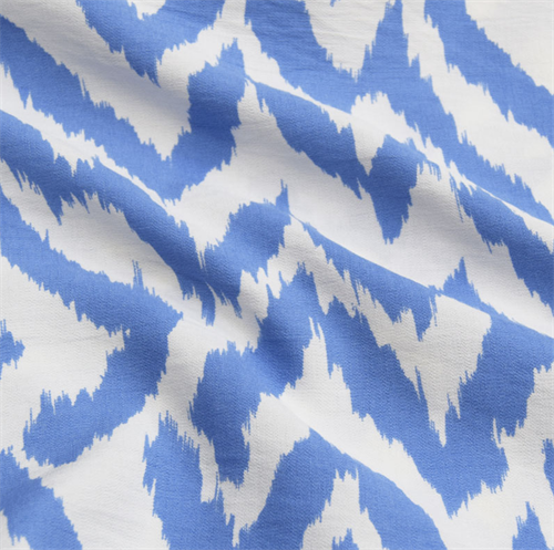 Костюмная ткань крэш Бохо Абстракция голубая - фото 63556
