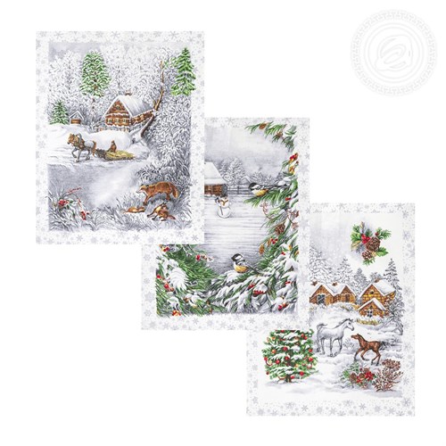 Рогожка Студеная пора, купон (3 полотенца) 2071015