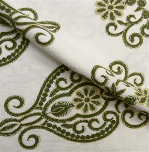 Костюмная ткань крэш Бохо Узор зеленый 2081055