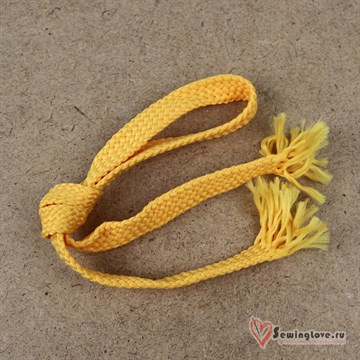 Плоский плетельный шнур, 12 мм, Желток