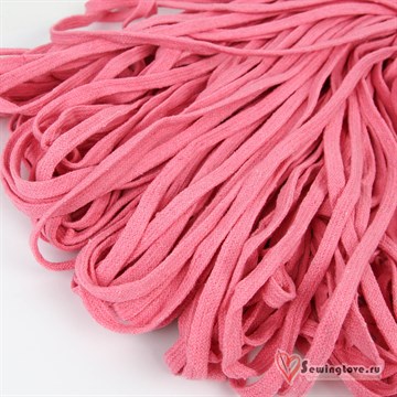Шнур плетеный плоский 8 мм, Ярко-розовый (хб/пэ)