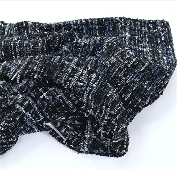 Костюмная ткань Твид Шанель с люрексом чёрный