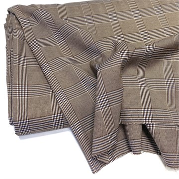 Ткань костюмная клетка Гусиная лапка Коричневый 2033015