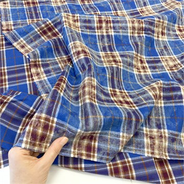 Ткань клетка фуле Синий 2033016