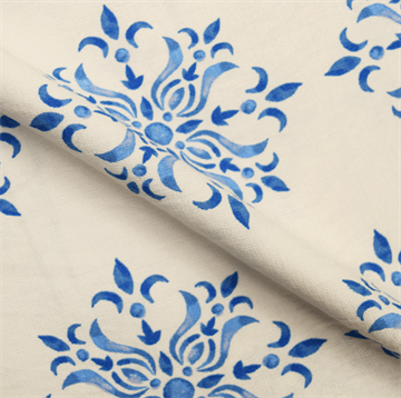 Костюмная ткань крэш Бохо Узор голубой 2081056