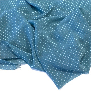 Ткань шифон Горошек на бирюзовом 2082023